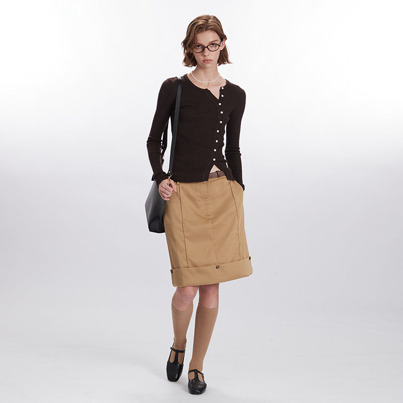 Nariele Long-sleeved Knitted Cardigan Women's Thin Knit Sweater
