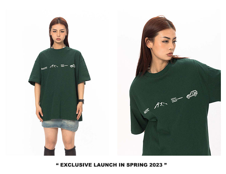 BLACKBB Niche Letter Print Short Sleeve Tee