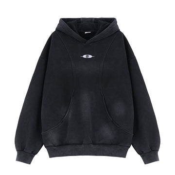 FORGIVNESS deconstructed stitched velvet hoodie