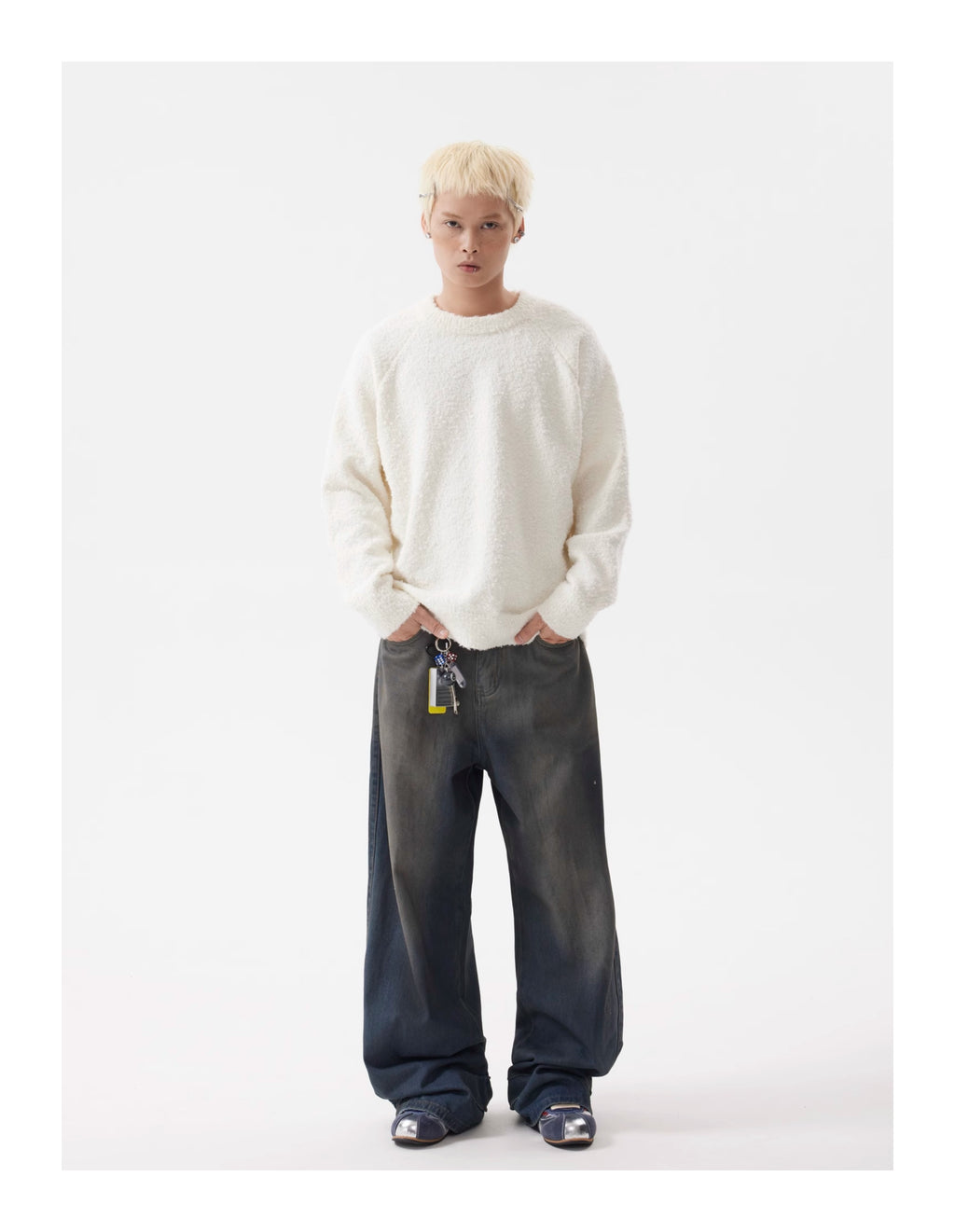 BTSG Lazy Raglan Neck Knit Sweater