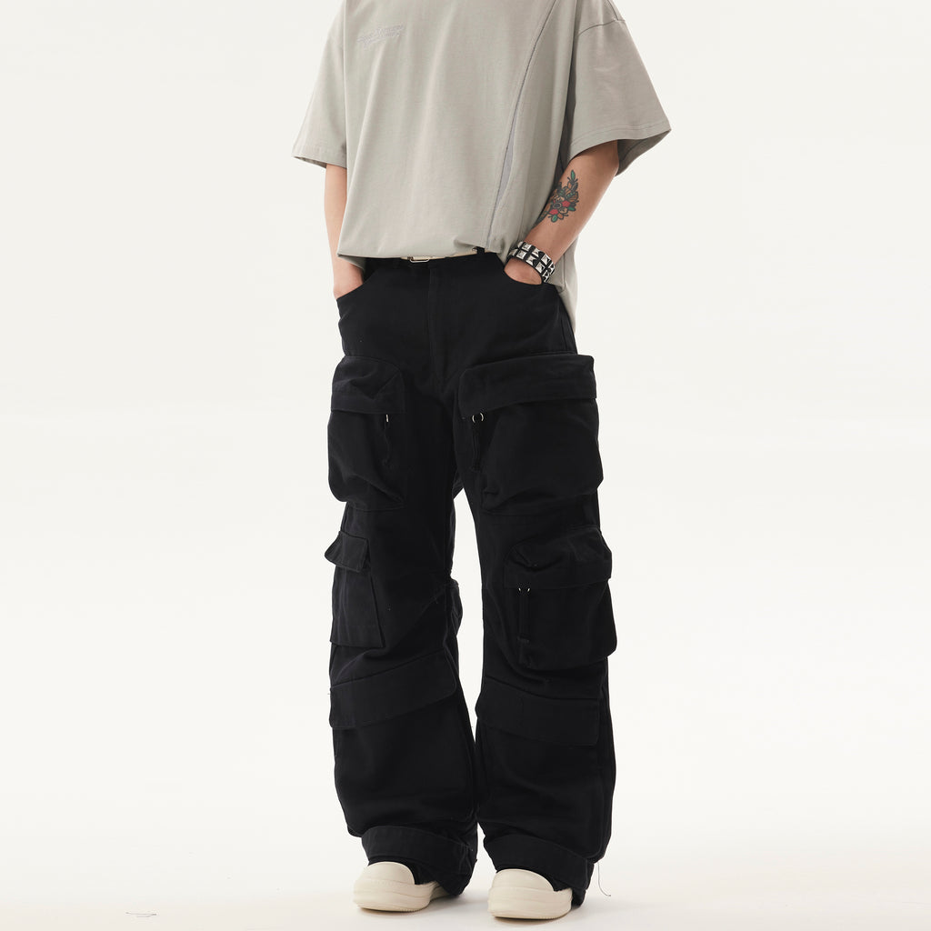 BTSG* Cargo Pants Washed Distressed Jeans
