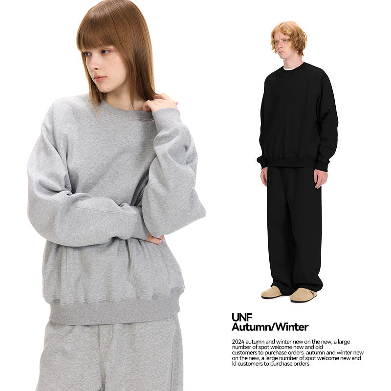 سترة UNF 500G من الصوف الثقيل بياقة دائرية