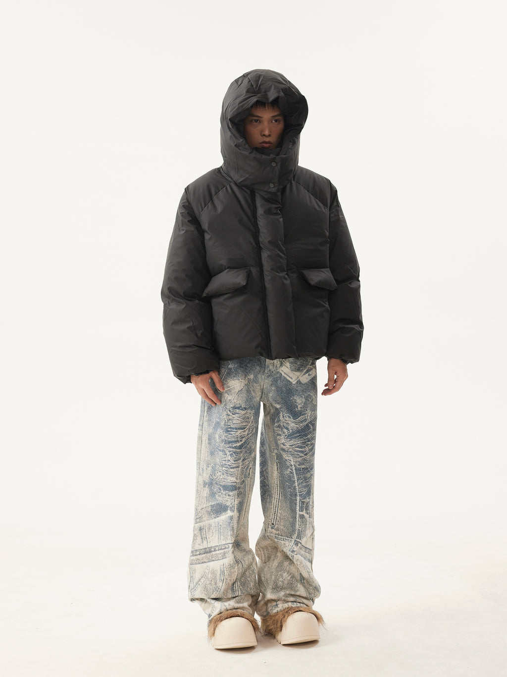 BTSG Detachable Hat Bakery Puffer Jacket