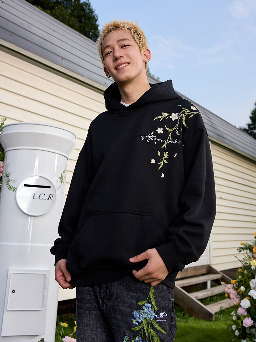 harshandcruel Floating Zero Floret Embroidered HACR Hoodie