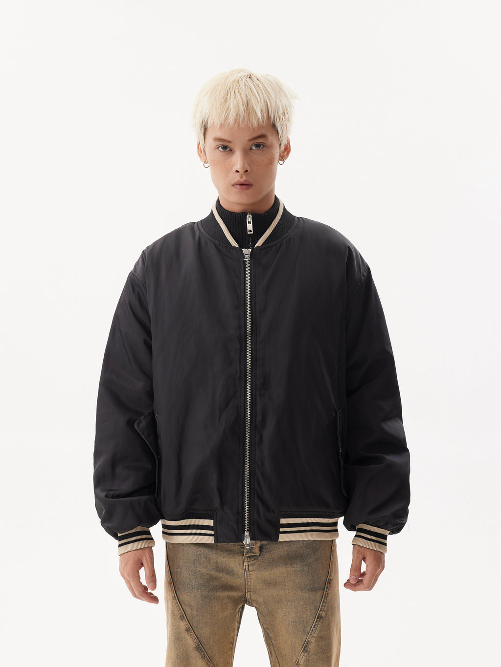 BTSG Lined Nylon Baseball Jacket