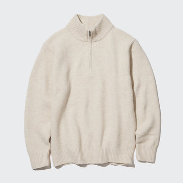 UNIQLO Souffle Yarn Half-Zip Knit Long Sleeve