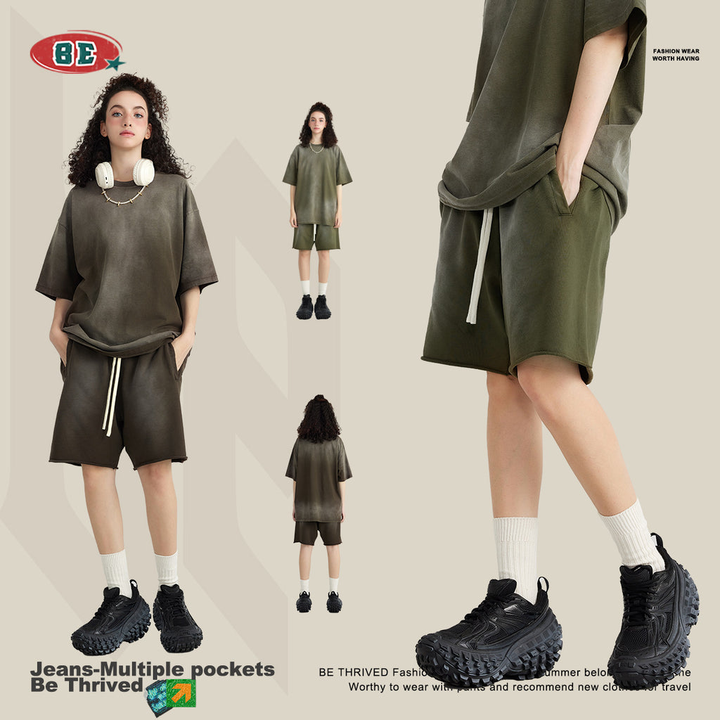 BE Heavy Wash Gradient 440G 100% Cotton Shorts