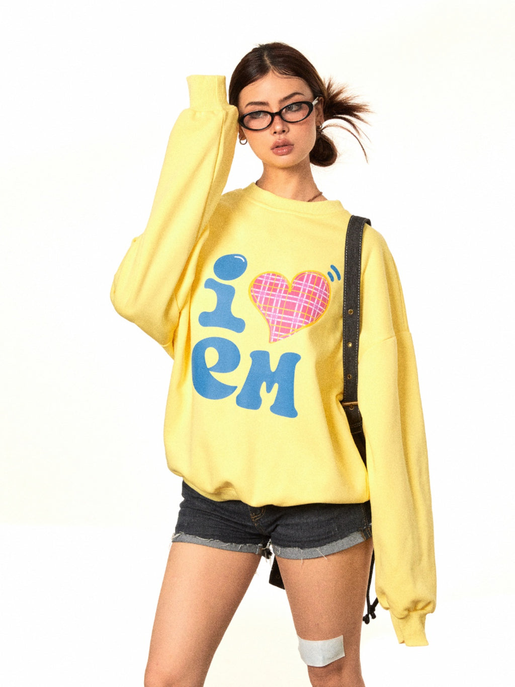 BLACKBB American Heart Print Crew Neck Sweatshirt