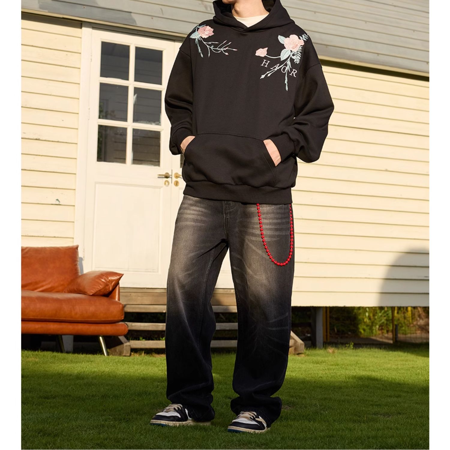 Harshandcruel Entwined Begonia Colorway Embroidered Hoodie