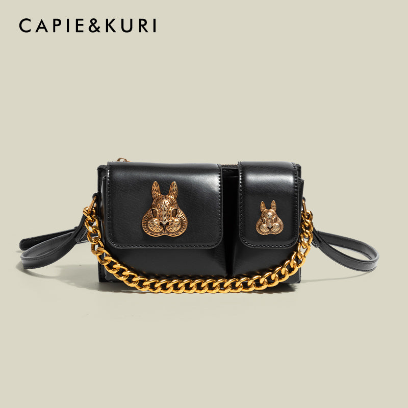 CAPIE&KURI Original Chain Square Bag Premium Purse Shoulder Crossbody Bag