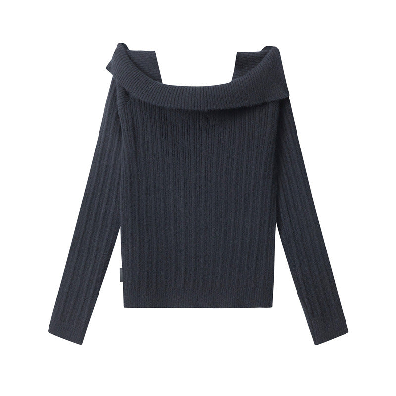 Nariele Drop Shoulder Sweater French Gentle Top Knit Sweater