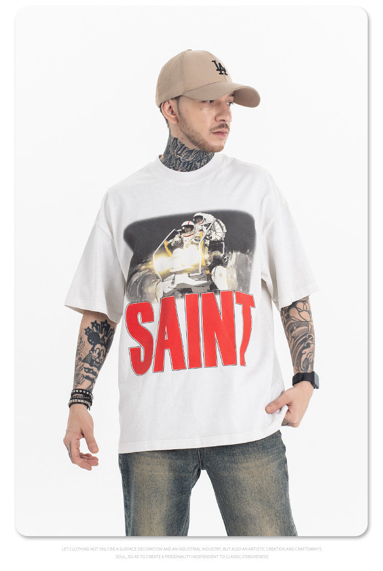 تي شيرت أمريكي بأكمام قصيرة مطبوع عليه رسوم كرتونية من SUP Akira