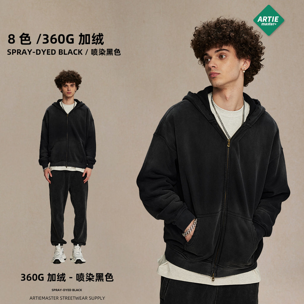 سترة بسحاب مزدوجة الأطراف مصبوغة بالرش من ARTI