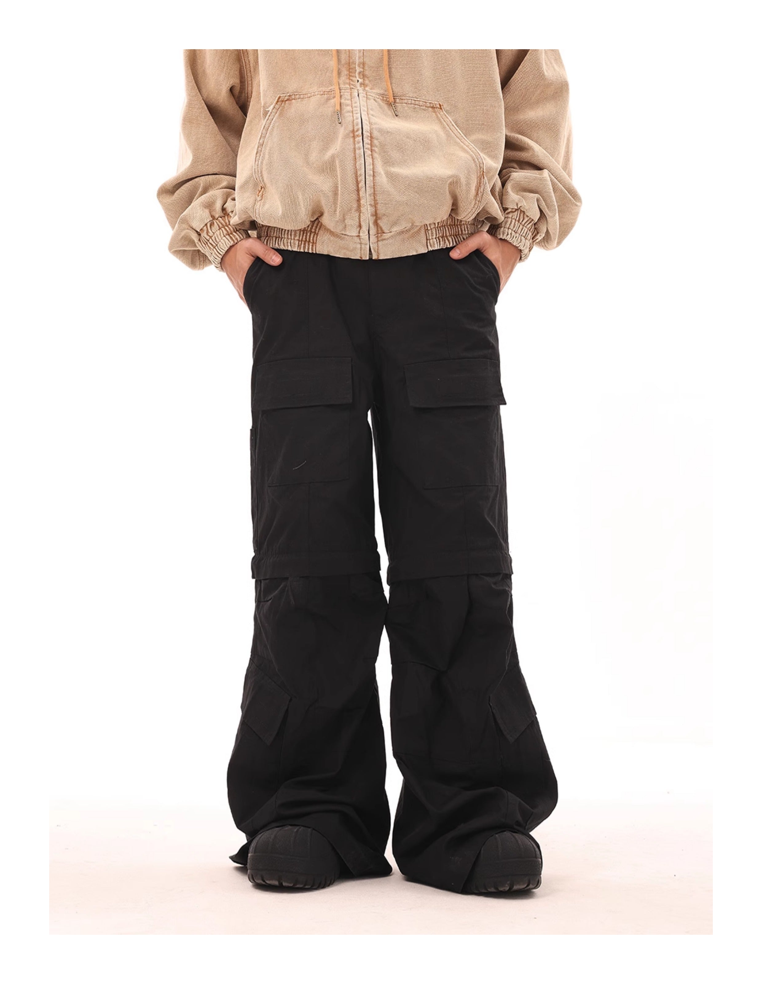 (Clearance) BTSG American Retro Cargo Pants Wide-leg