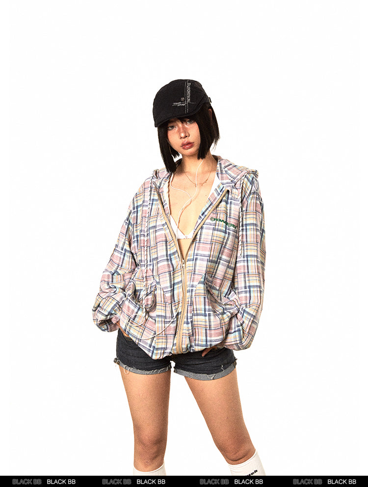 سترة BLACKBB الأمريكية بسحاب منقوشة غير منتظمة