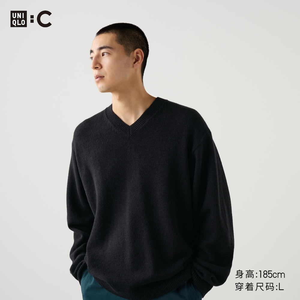 Uniqlo Collaboration Casual V-Neck kKnitwear Long-Sleeved Sweater