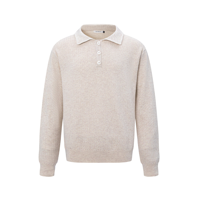 (Clearance) BTSG Rollover Collar Silhouette Sweater