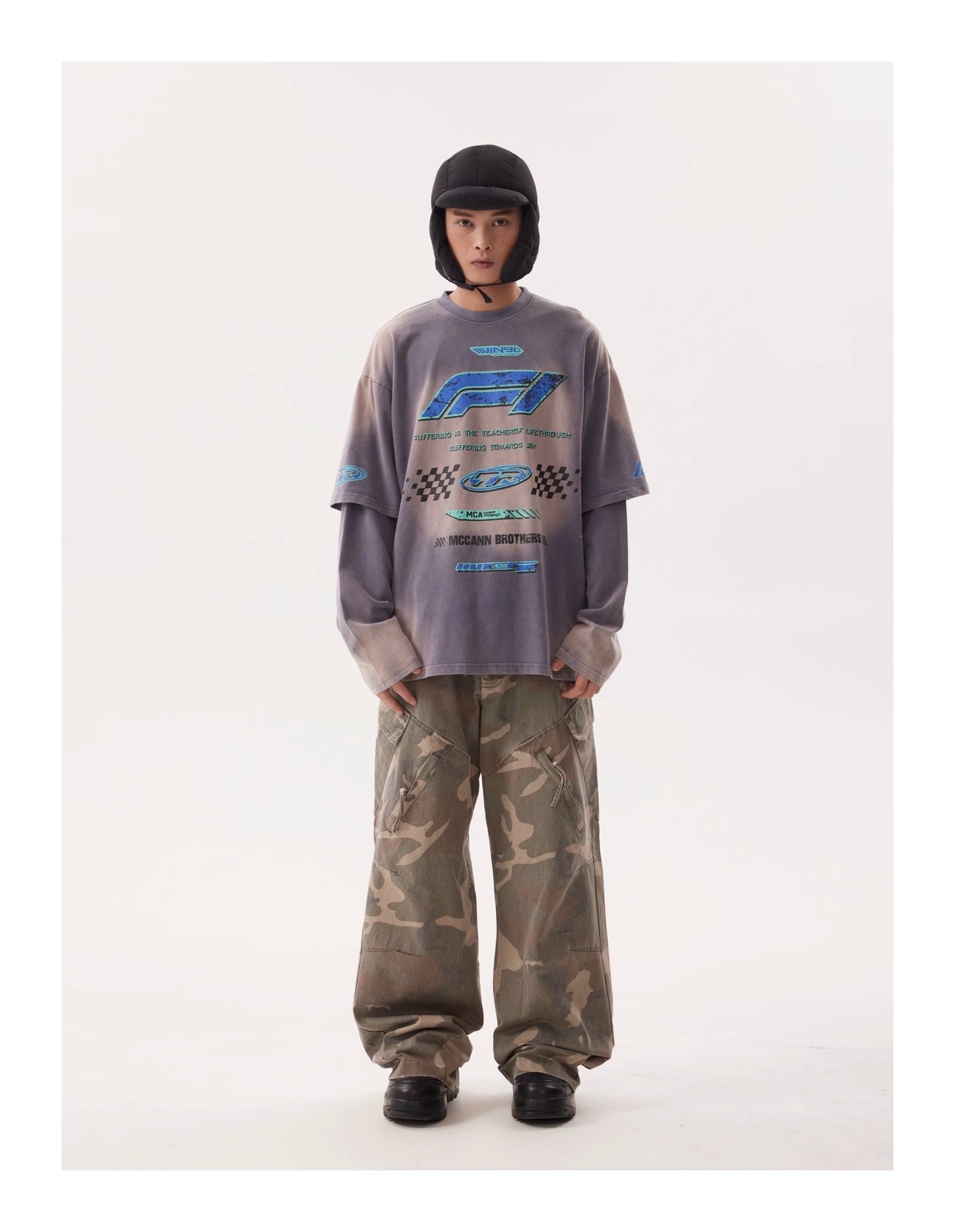 BTSG American Retro Wash Long Sleeve Top Tide Tee