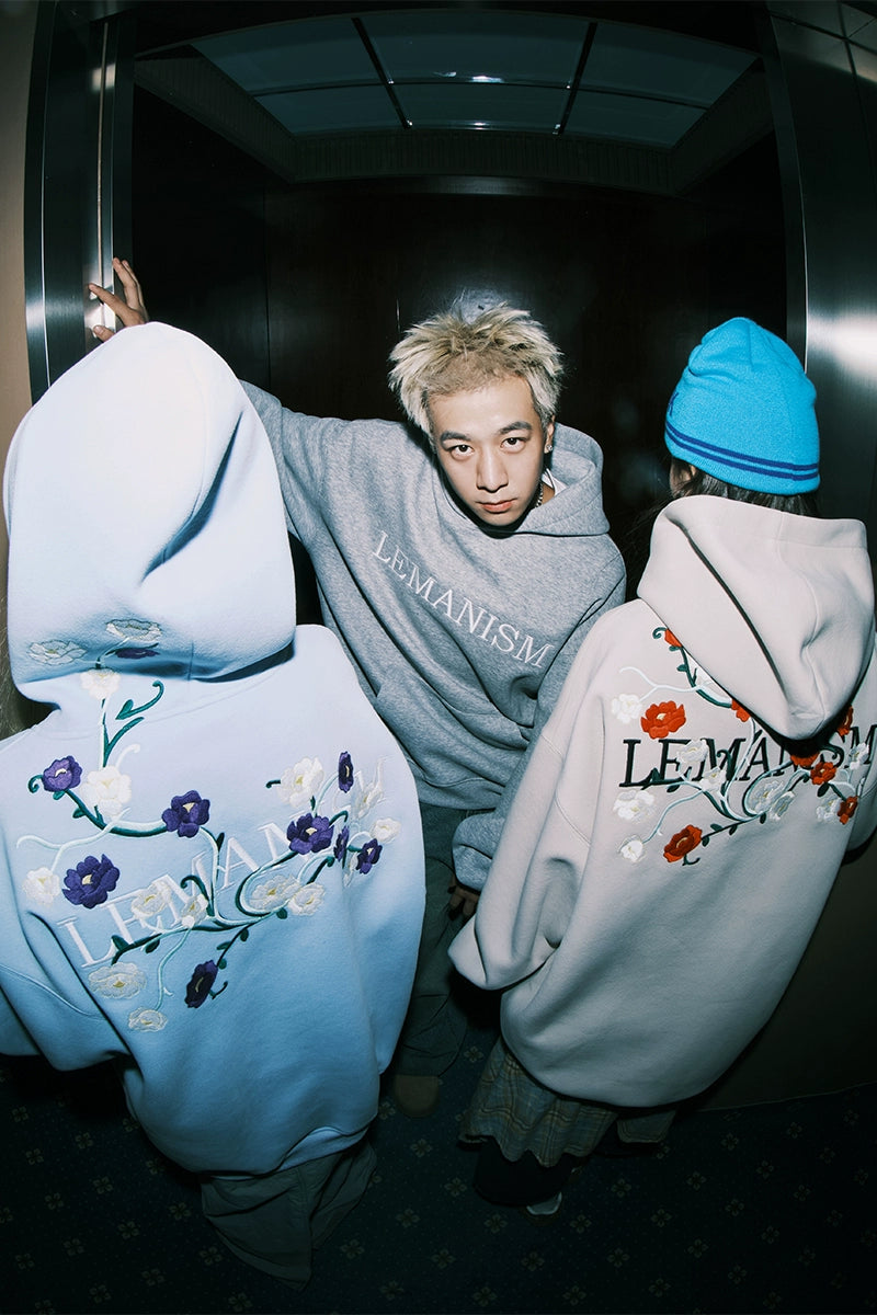lemanism Flower letter embroidery Hoodie - PRE ORDER -