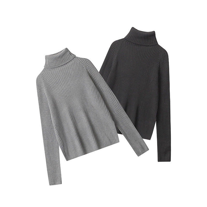 Nariele Slit Hem Turtle Neck Sweet Knit Slim Fit Classic Sweater