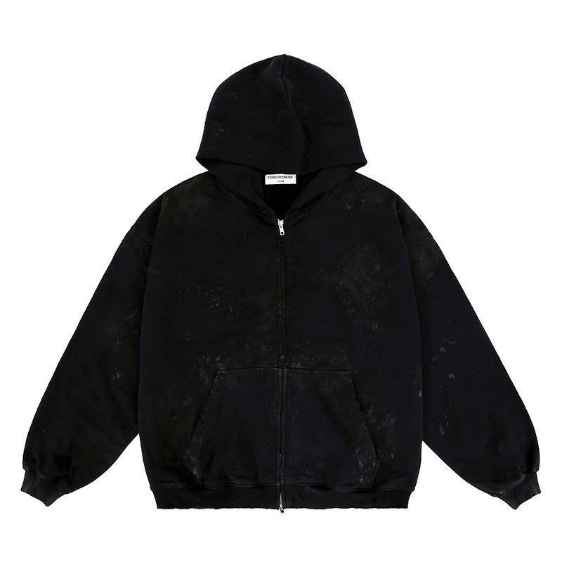 FORGIVNESS  Dirty Fit Mud Dyed Dirty Zipper Hoodie