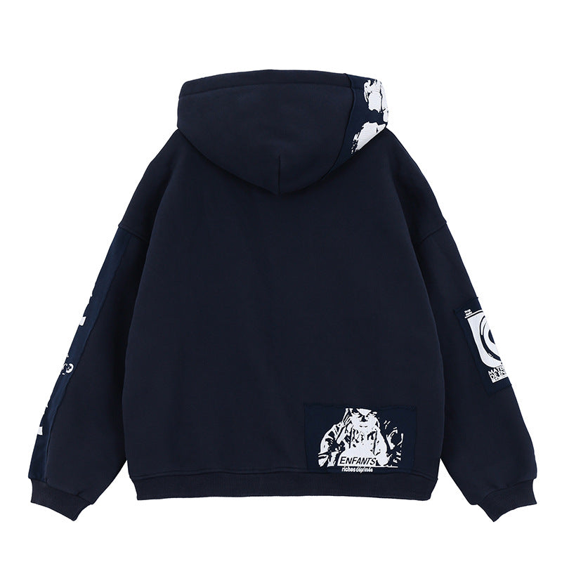 FORGIVNESS Melancholy Rich ERD Cropped Silhouette Zipper Hoodie