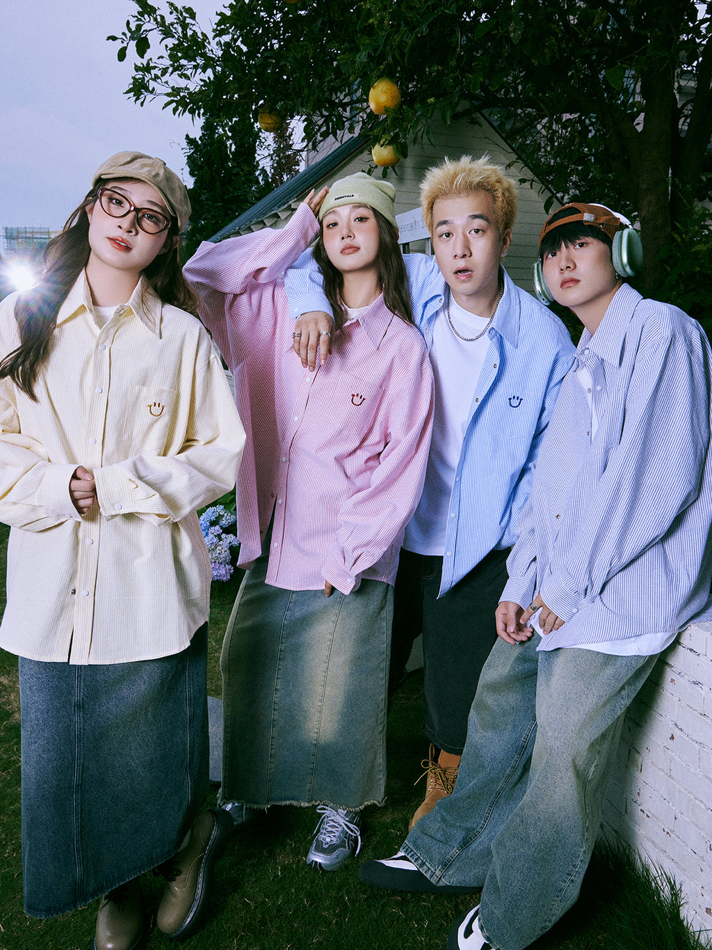 Lemanism Striped Smiley Shirt