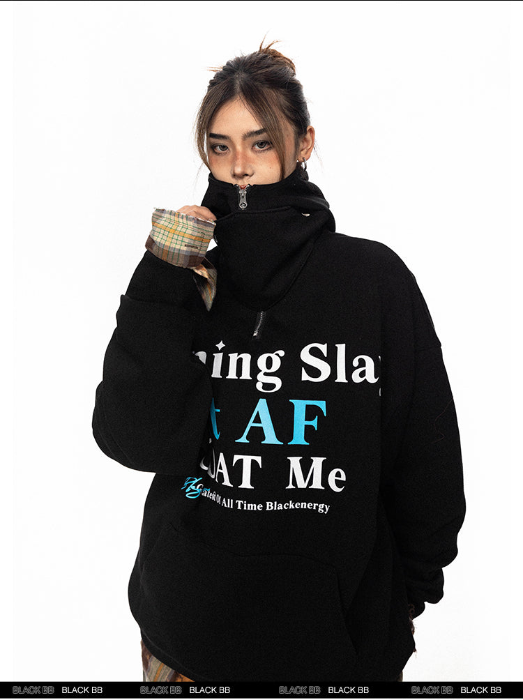 BLACKBB American High Street Monogram Print Half-Zip Hoodie