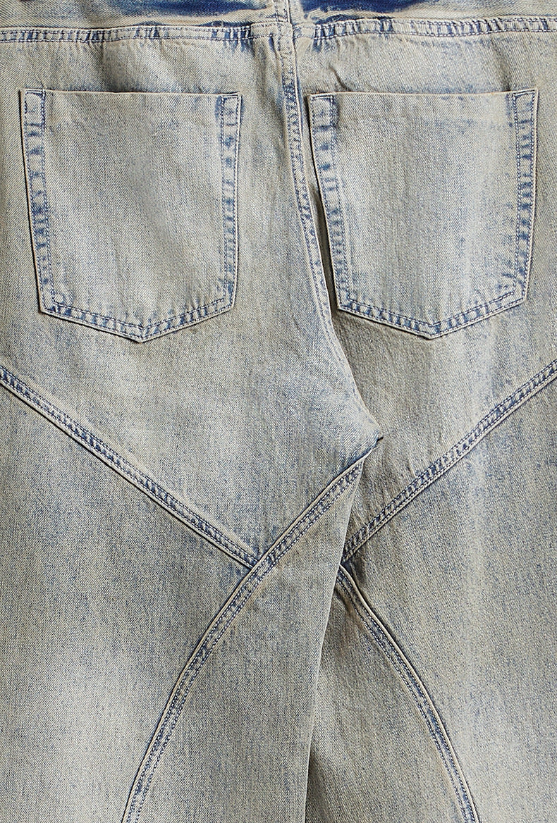 INF Light Blue Wash Cut Wide-leg Jeans