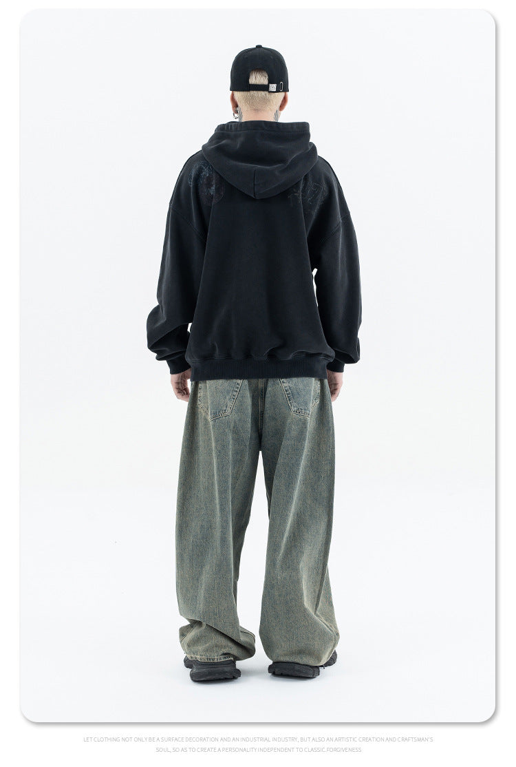 FORGIVNESS Distressed Logo Terry Hoodie