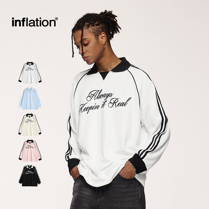 INF Chic Lapel Long Sleeve Retro Tee