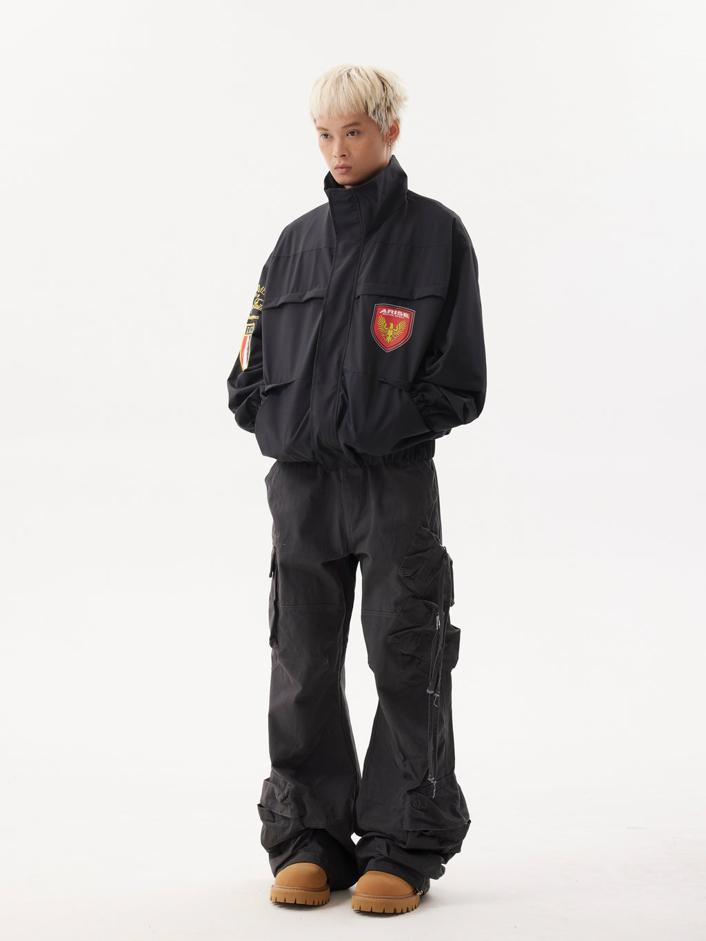 BTSG Badge Tactical Pocket Silhouette High Neck Jacket