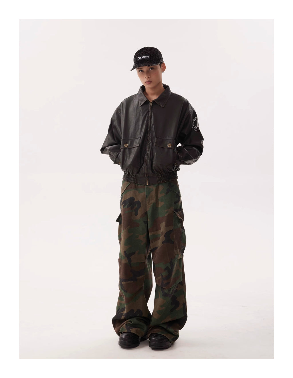 BTSG Drawstring Baggy Camouflage Cargo Pants