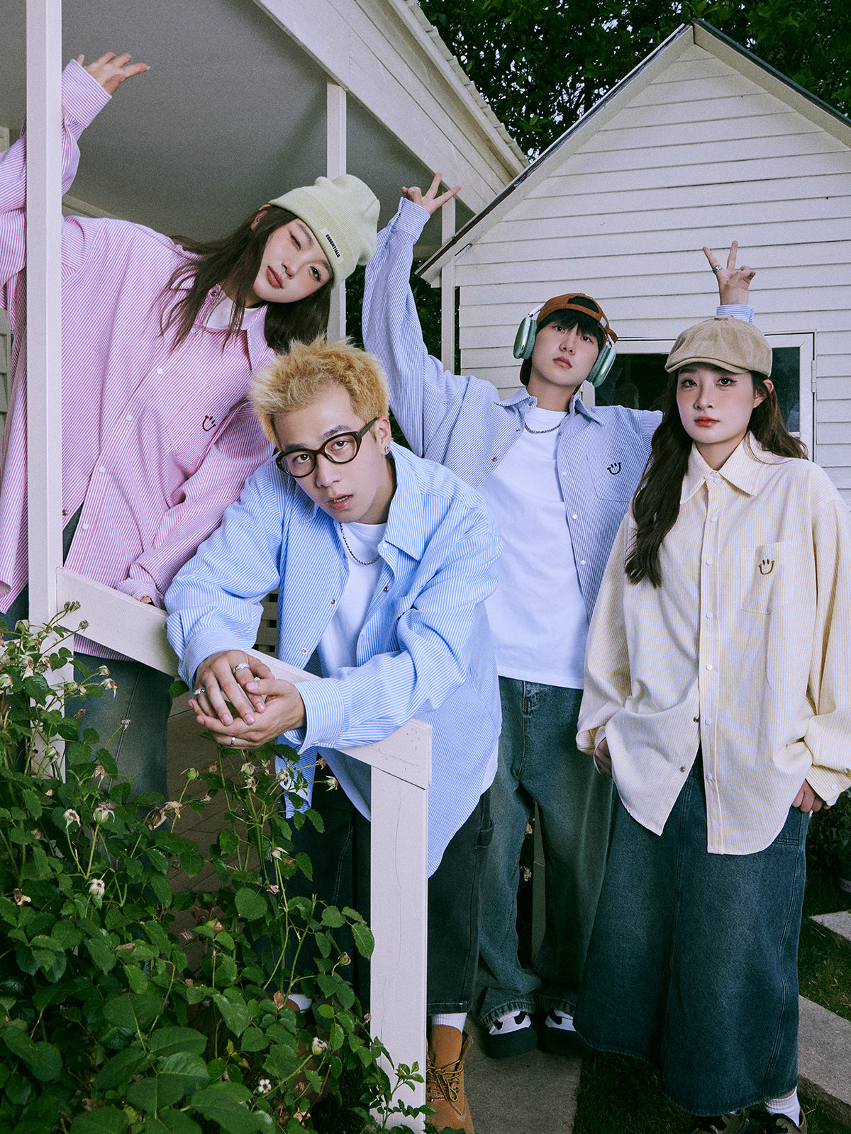 Lemanism Striped Smiley Shirt