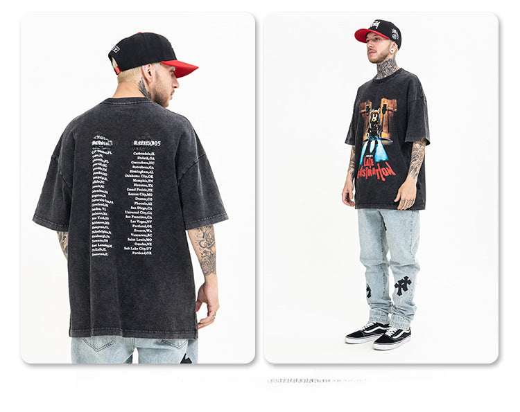 (Clearance) FG American Fashion Bear Print Short-Sleeved Tee