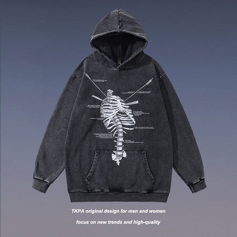 TKPA SKELETON Washed 100% Cotton Hoodie