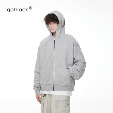 QOTRIOCK cleanfit Boxy Zipper Jacket