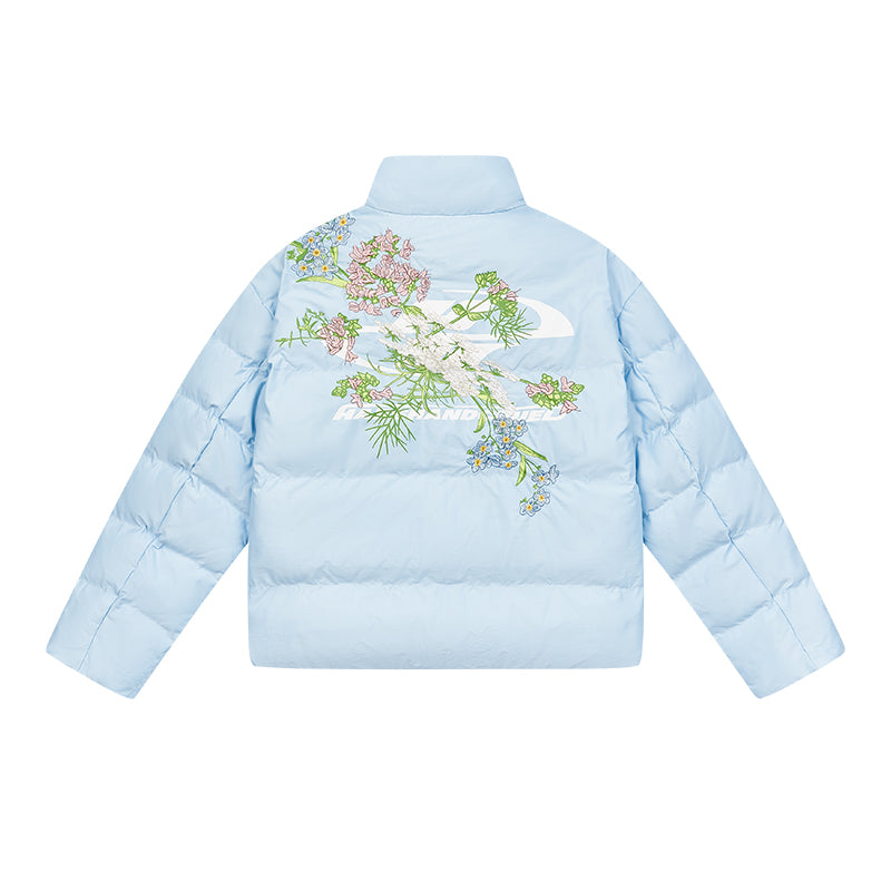 Harshandcruel Yoke Floral Embroidery Graphene Warm Bread Jacket