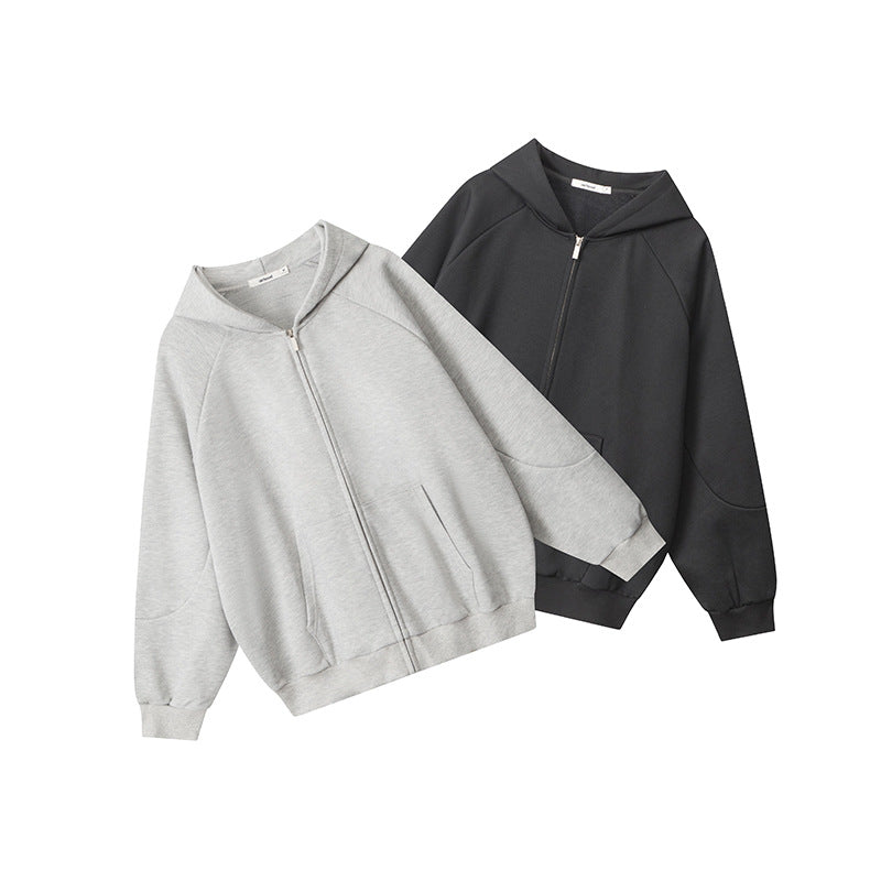Nariele Casual Sports Style Sweatshirt Hoodie Loose Zipper Jacket