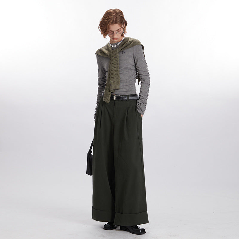 Nariele Embroidered Ruffled Sleeves Waist Design Niche Slim Tight Women Top