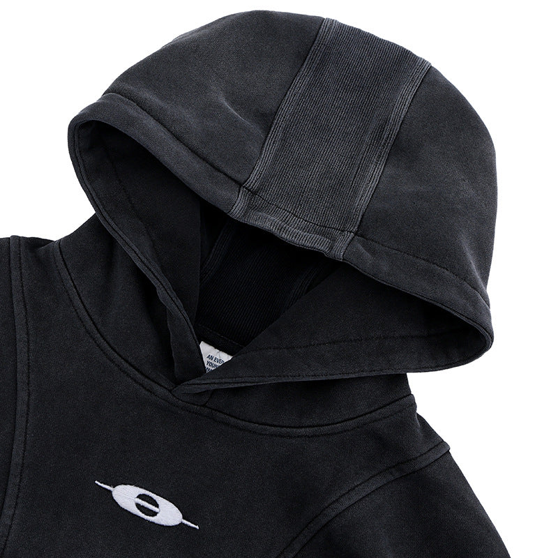 FORGIVNESS deconstructed stitched velvet hoodie