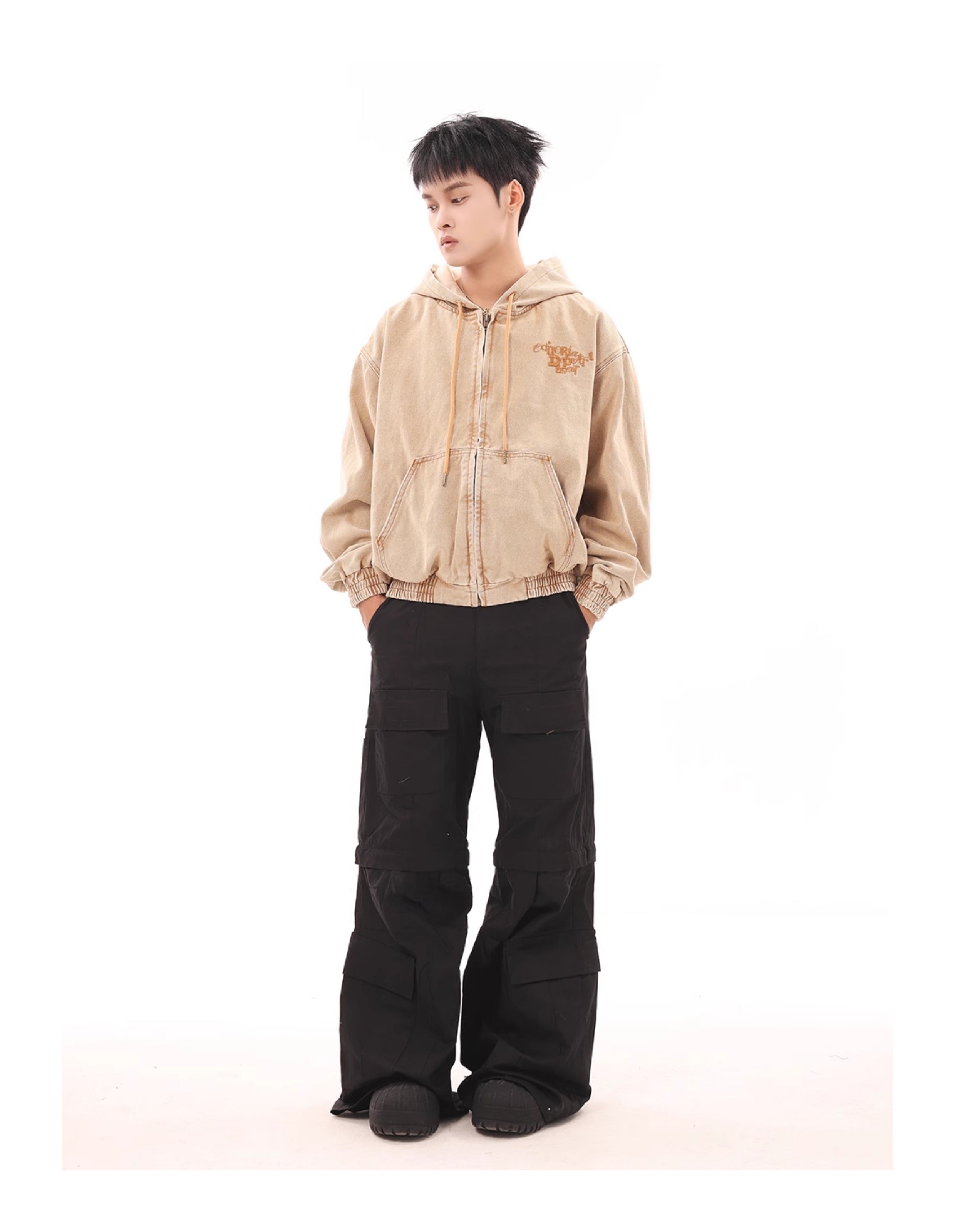 (Clearance) BTSG American Retro Cargo Pants Wide-leg