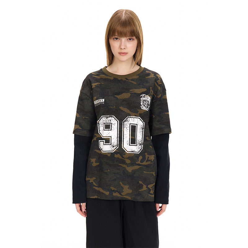 UNF American Vintage Camouflage Vintage Long Sleeve Tee