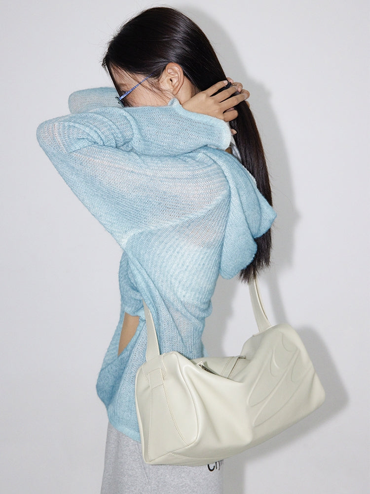 CryingCenter Black Leather Toast Bag