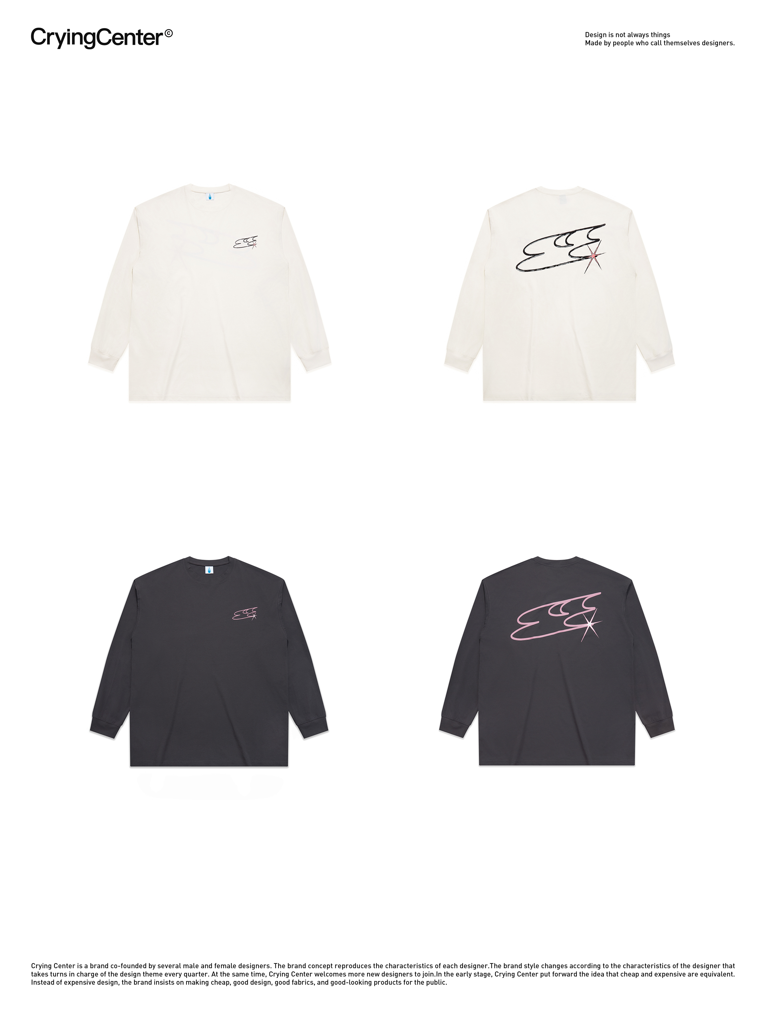 CryingCenter quick-drying jelly logo long tee