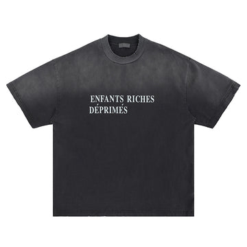 FORGIVNESS  Bai Jingting with the same washed gradient distressed oversize Tee