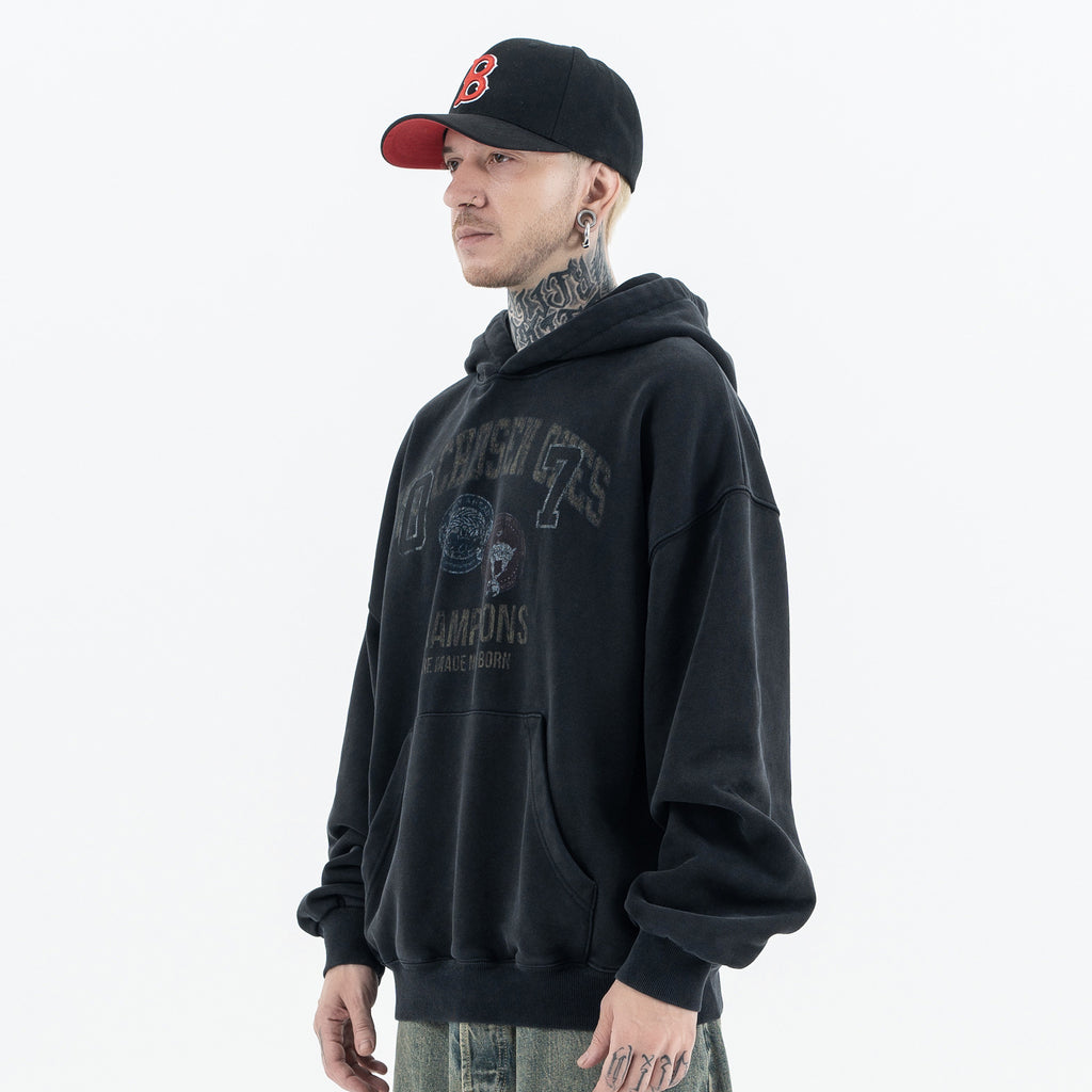 FORGIVNESS Distressed Logo Terry Hoodie