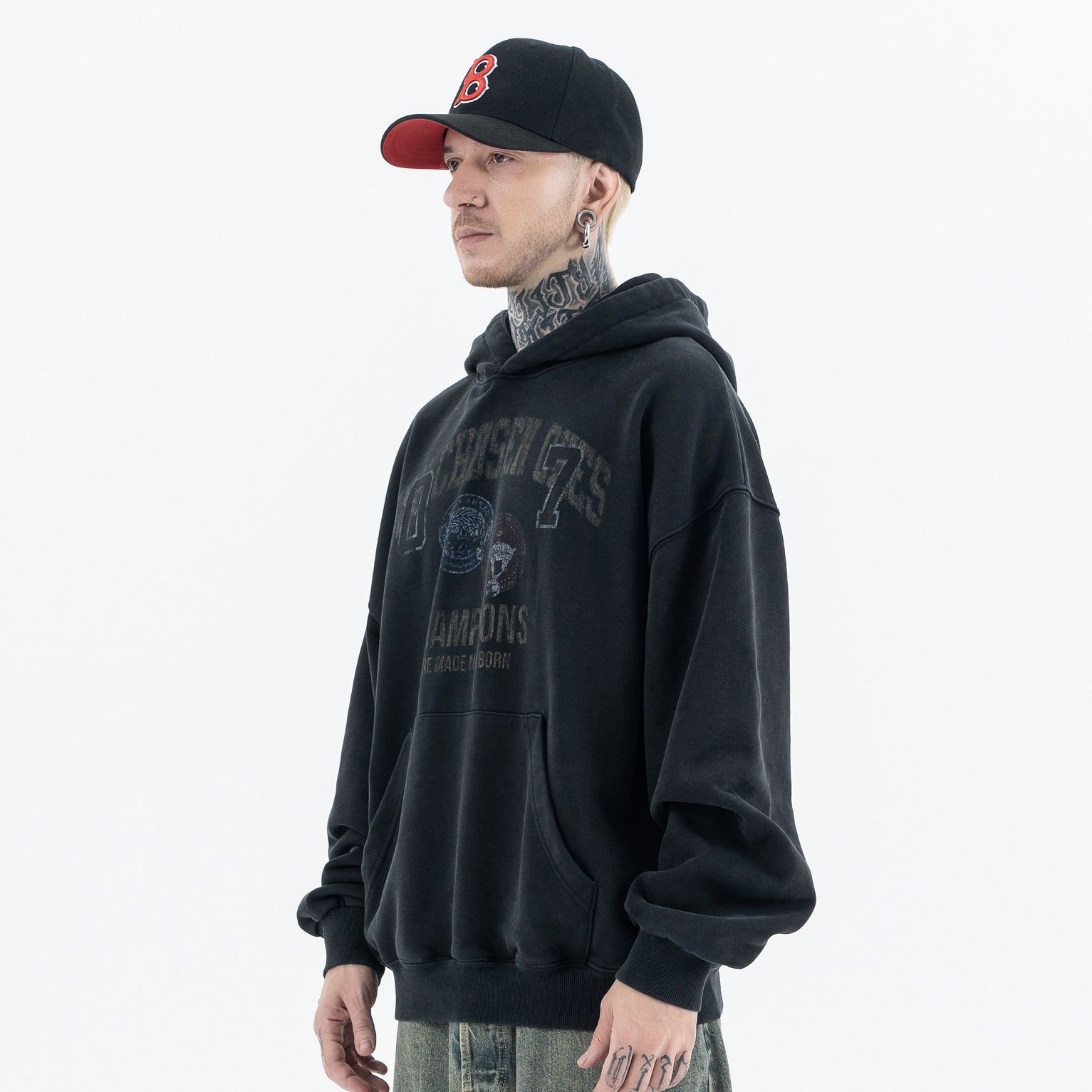 FORGIVNESS Distressed Logo Terry Hoodie