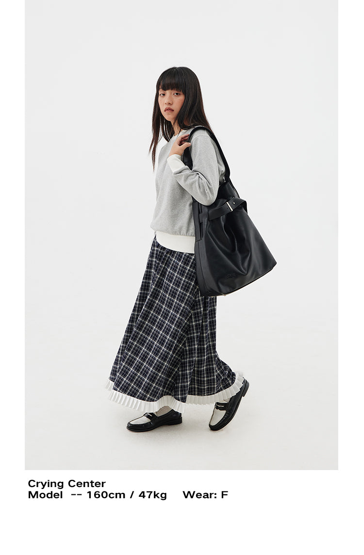 CryingCenter large bucket leather Cross Body bag