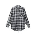 Nariele Plaid Shirt Long Sleeve Niche Design Unisex Shirt with Edges Loose Retro Top